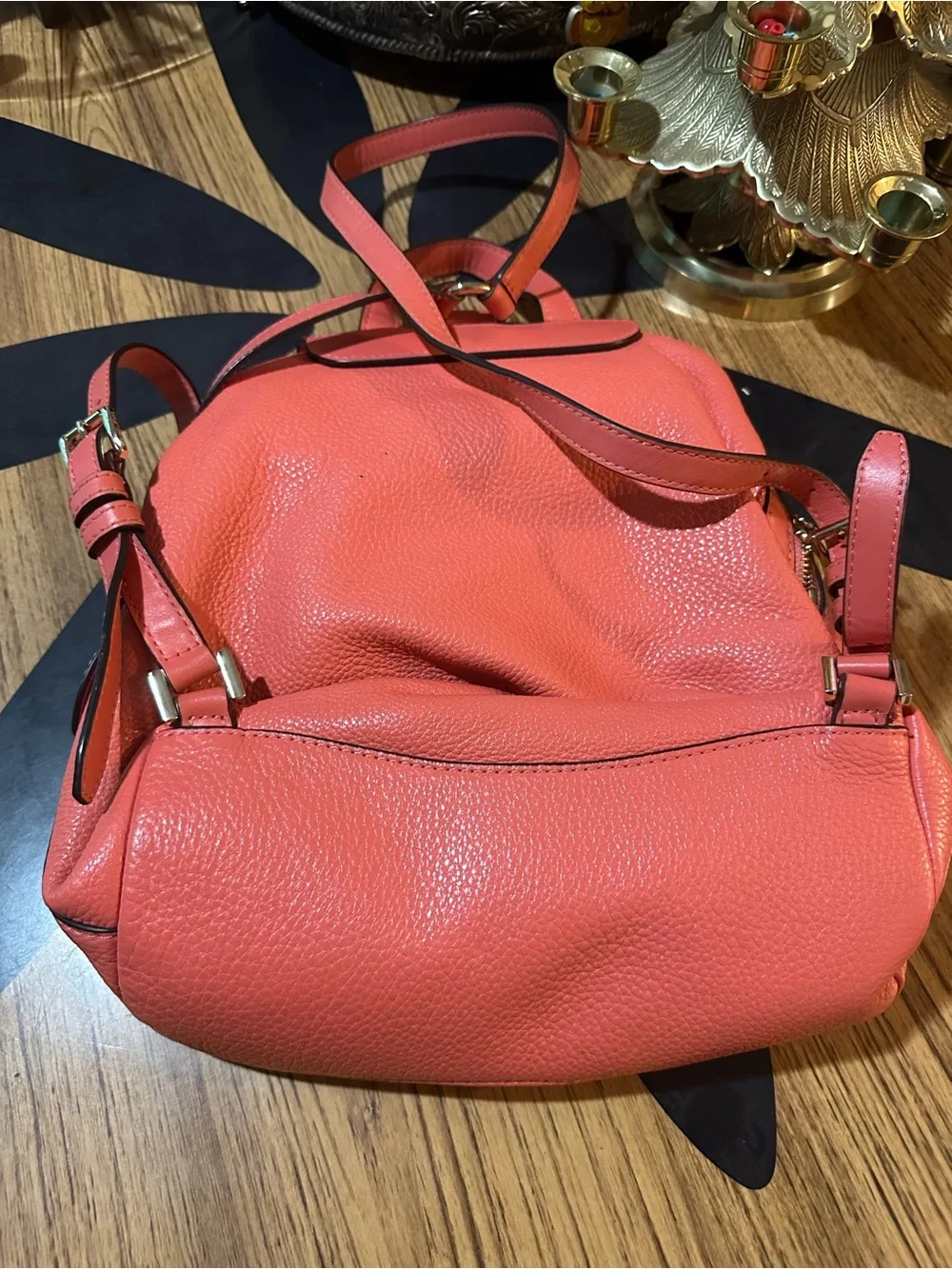 Michael Kors Coral Pink Leather Backpack